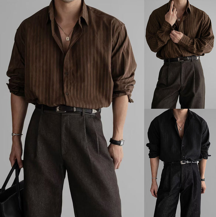 Herren Elegantes Hemd mit feiner Rippstruktur Drune