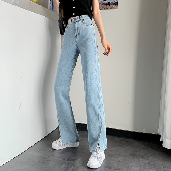 Damen Weit geschnittene Jeans mit seitlichen Schlitzen Drune