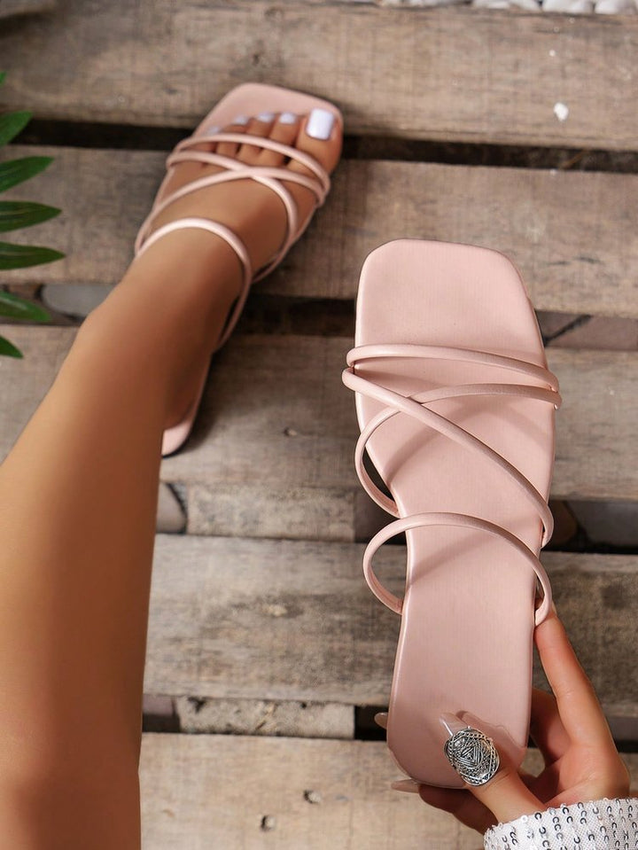 Damen Strappy Flache Sandalen mit Eleganten Knöchelriemen Drune