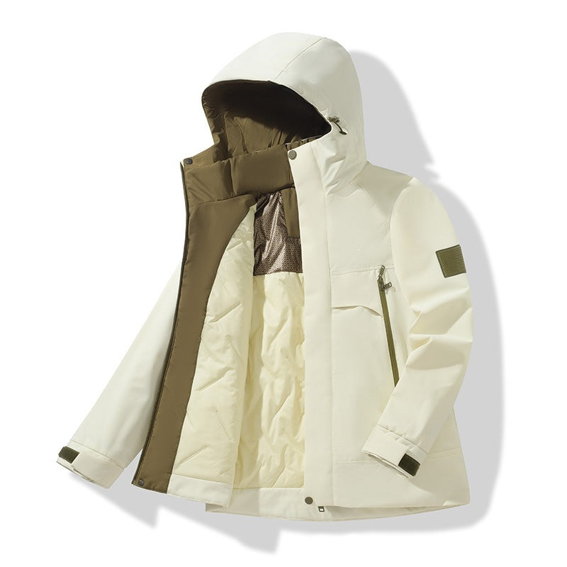 Unisex Isolierte Softshell-Parka mit abnehmbarer Kapuze und Thermofutter Drune