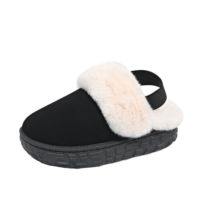 Damen Gefütterte Plateau‑Pantoffel Clogs mit elastischem Fersenriemen Drune