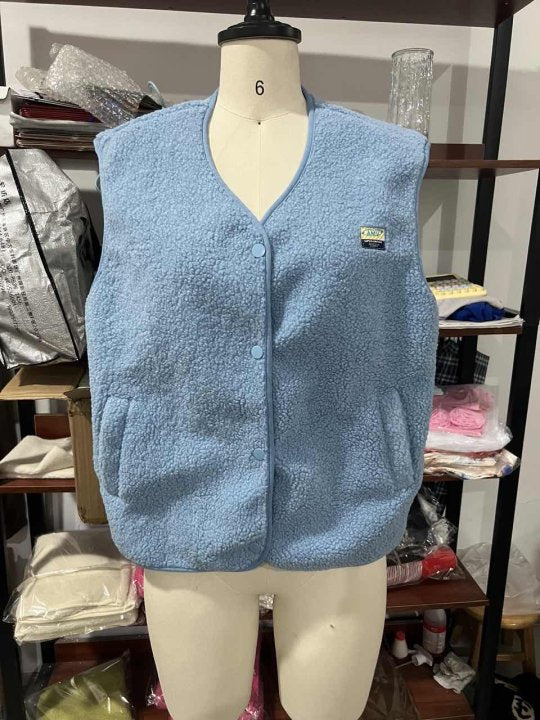Damen Weiche und lässige Teddyweste mit seitlichen Taschen Drune