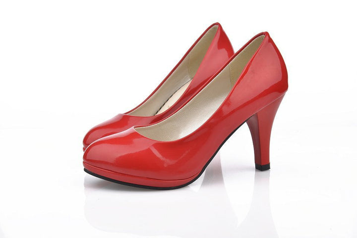 Damen elegante Hochglanz-Pumps mit bequemem Innenfutter und stabilem Blockabsatz Drune