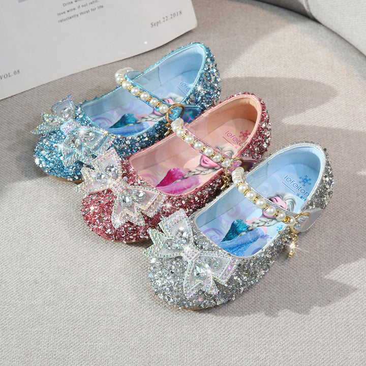 Mädchen Glitzernde Ballerinas mit Perlenakzent Drune