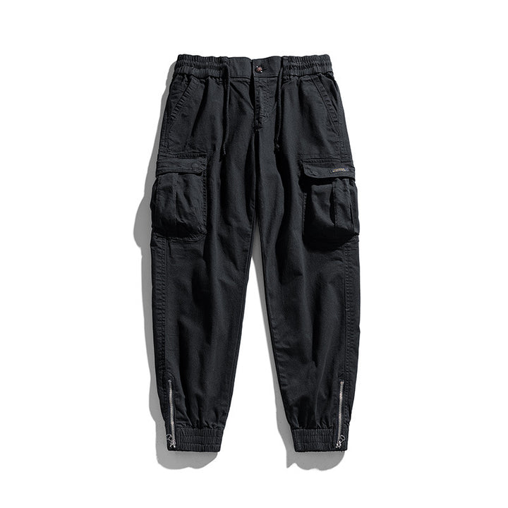 Herren Multifunktionale Cargo-Joggerhose mit Reißverschluss-Beinabschluss und großen Klappentaschen Drune