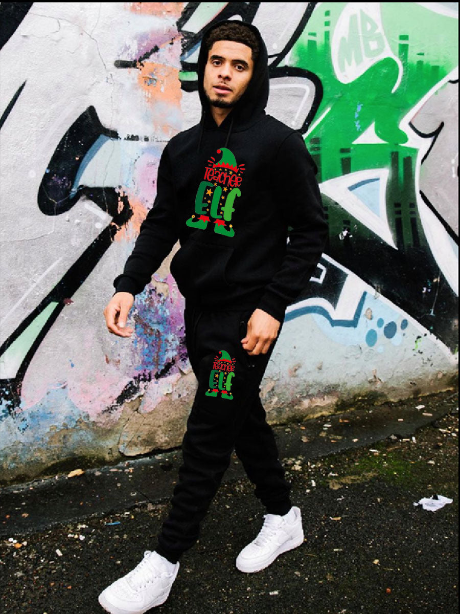 Damen Hoodie und Jogginghose Set mit festlichem Weihnachtsmotiv Drune