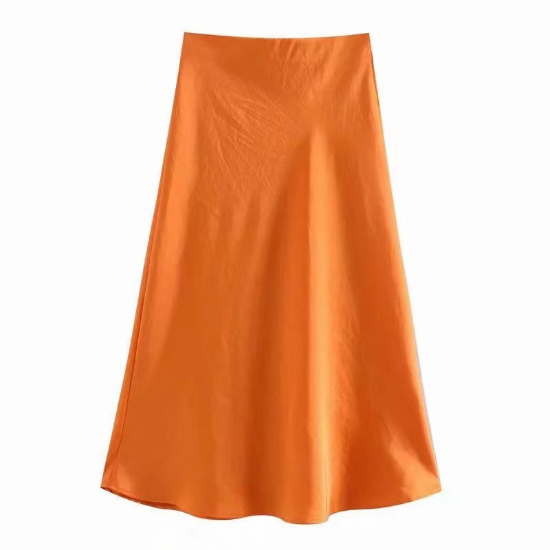 Damen Maxi-Rock aus fließendem Stoff mit elegantem Fall Drune