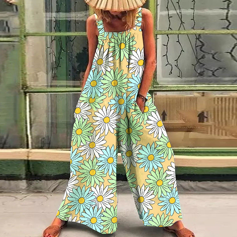 Damen Übergröße Jumpsuit mit floralem Muster und praktischen Taschen Drune