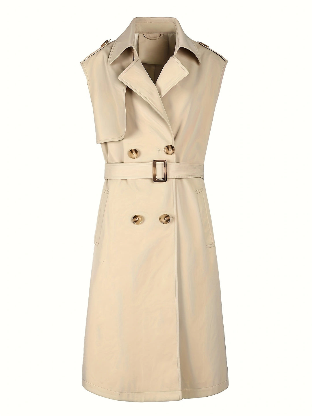 Damen Eleganter Trenchcoat mit Gürtel Drune