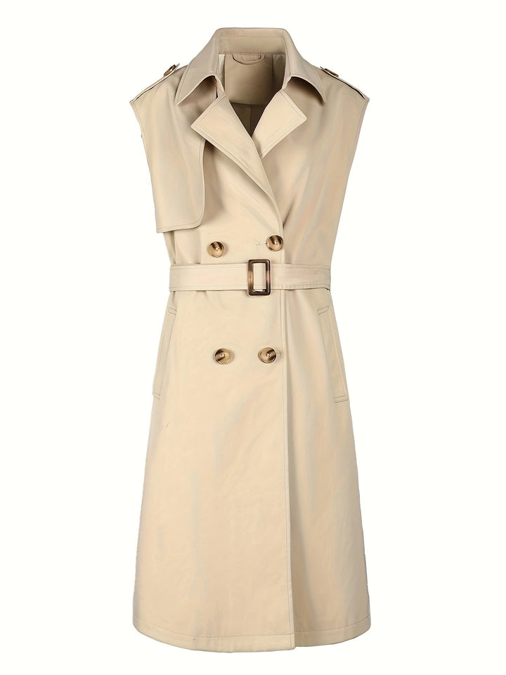 Damen Eleganter Trenchcoat mit Gürtel Drune