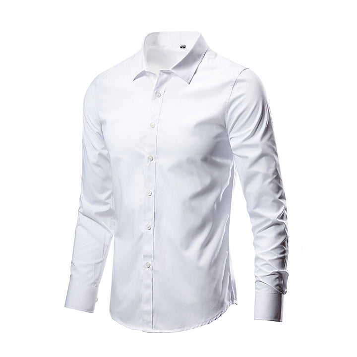 Herren nan Slim-Fit Businesshemd aus Stretch-Baumwollmix mit Kentkragen Drune