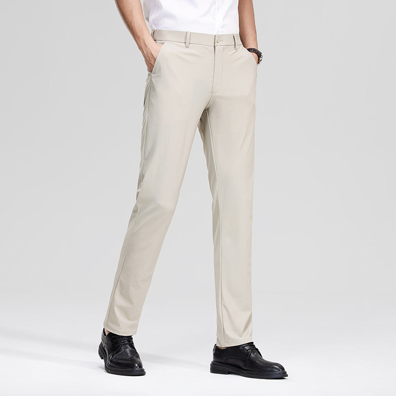 Herren Schlanke Business‑Stretchhose mit Bügelfalte und Komfortbund Drune