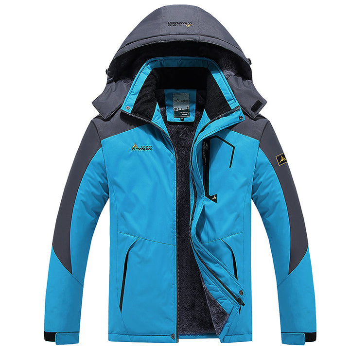 Herren multifunktionale wasserdichte Outdoorjacke mit abnehmbarem Fleece-Innenlayer und verstellbarer Kapuze Drune