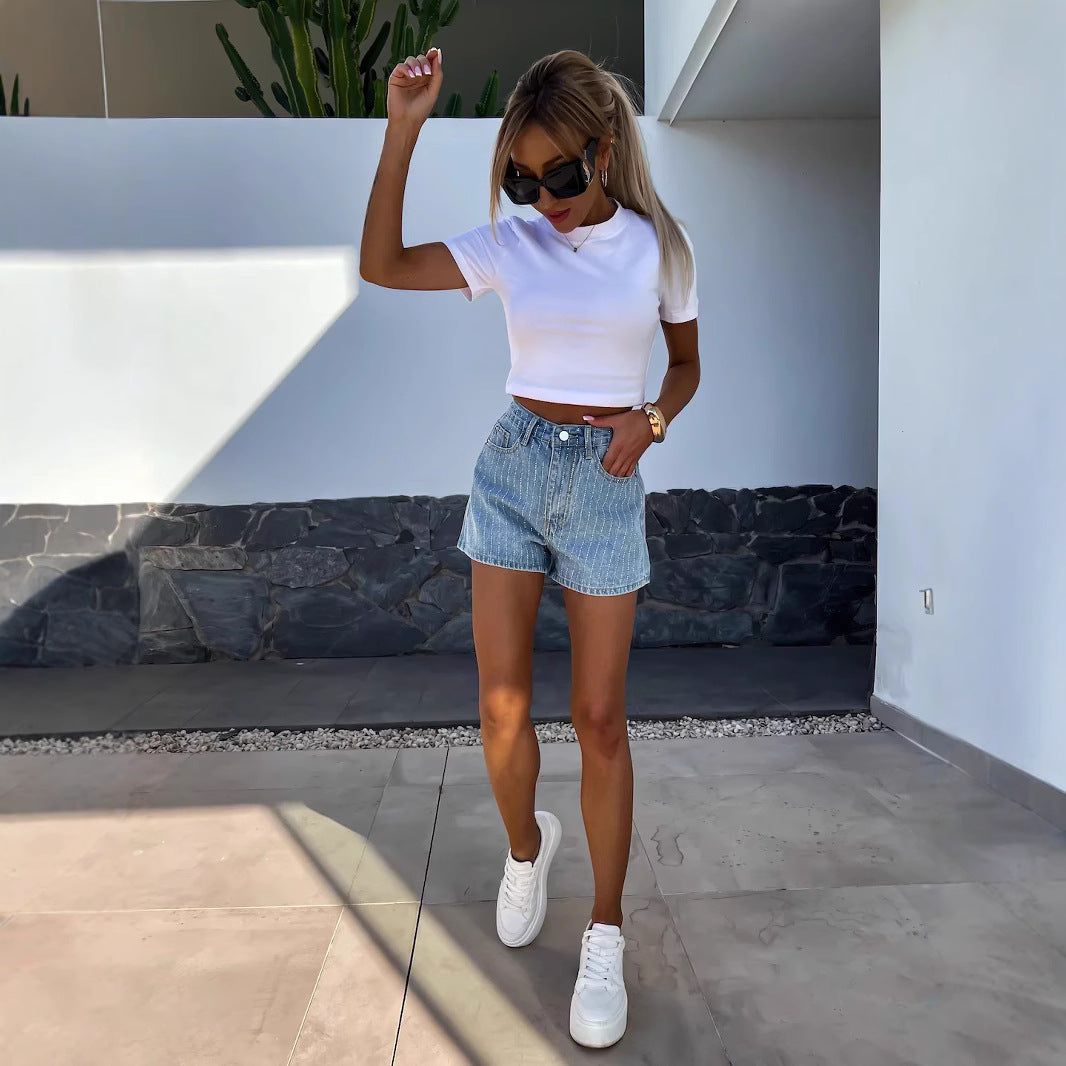 StreifenSpirit DenimShorts