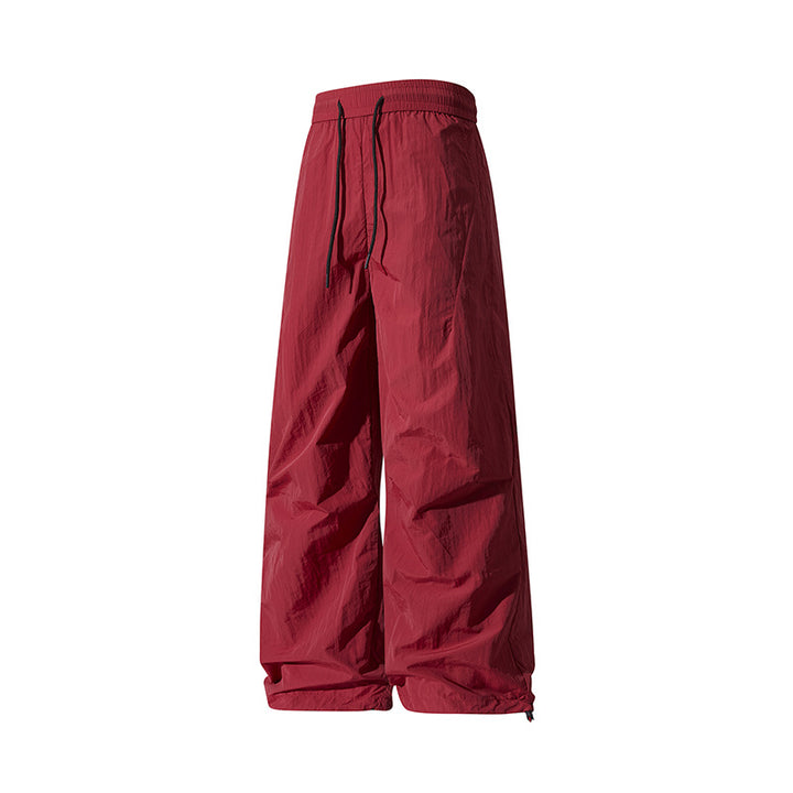 Unisex Weite technische Nylon-Hose mit Kordelzug und verstellbarem Saum Drune