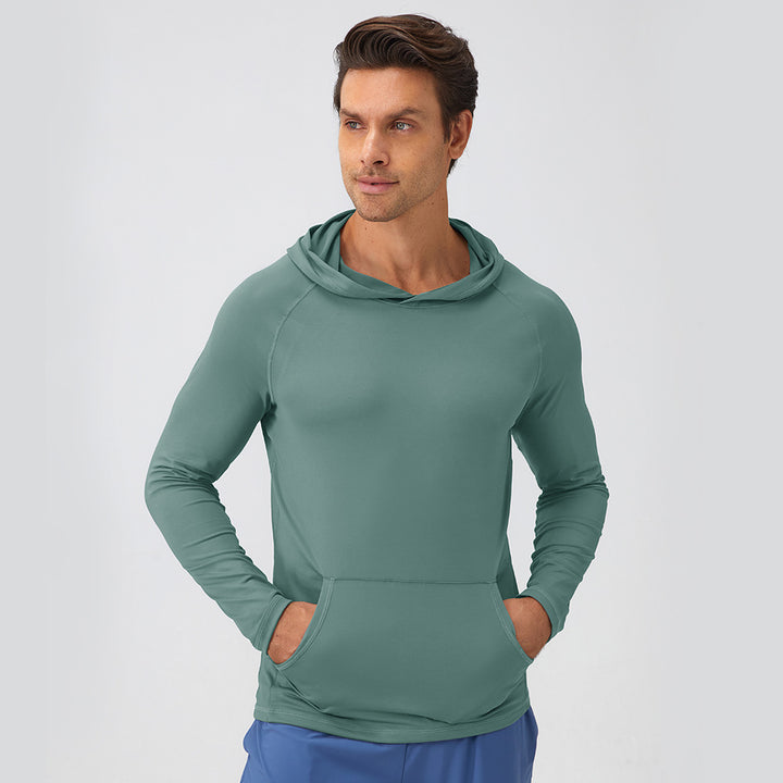 Herren Funktions-Hoodie mit atmungsaktiven Eigenschaften und praktischem Kängurutasche Drune