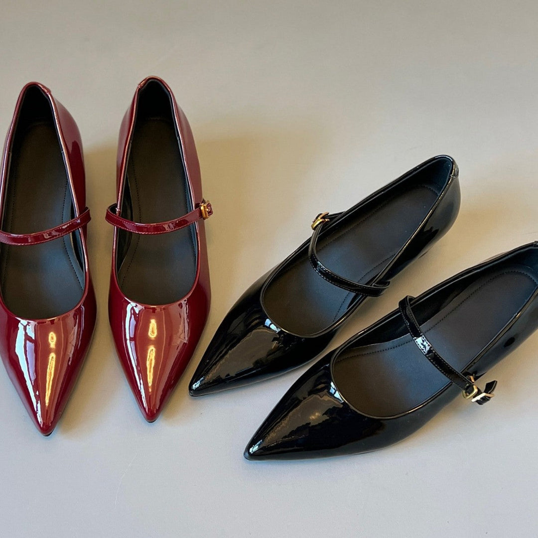 Damen elegante Ballerinas mit dekorativem Riemchen Drune