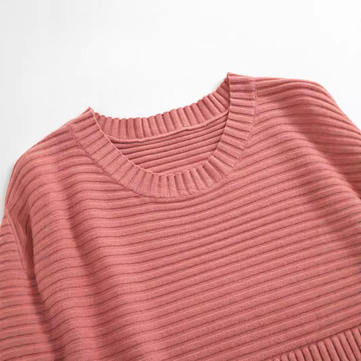 Damen Feinstrickpullover mit strukturiertem Design und Rundhalsausschnitt Drune