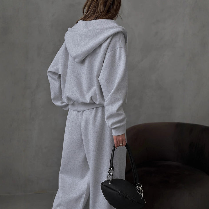 Damen Bequemes Oversized-Lounge-Set mit Kapuze und elastischem Bund Drune