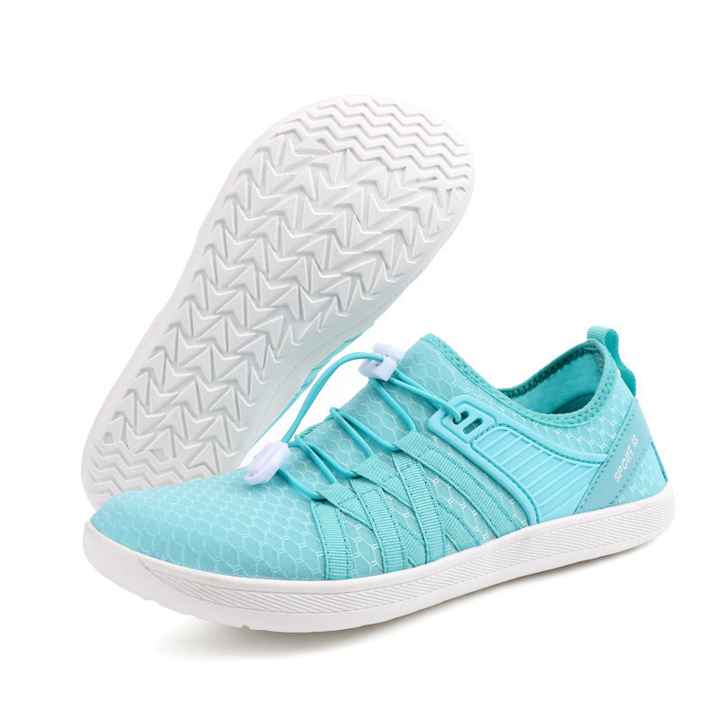 Unisex nan flacher Stadt-Sneaker mit Schnellzugverschluss, elastischem Strickoberteil und stoßabsorbierender Leichtsohle Drune