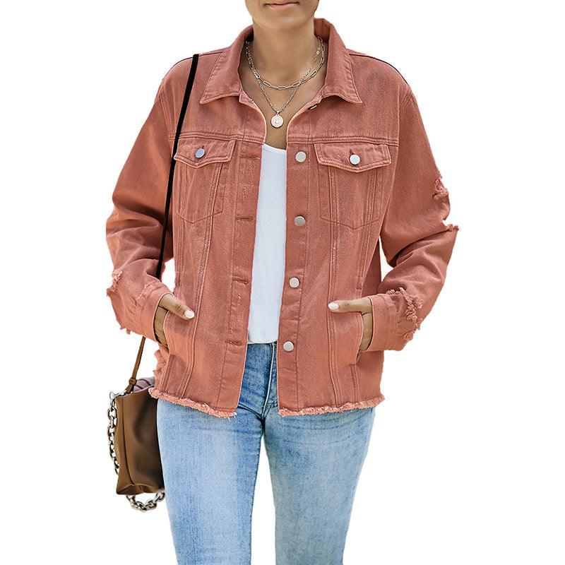 Damen Denim-Jacke mit lässigem Schnitt und funktionalen Taschen Drune
