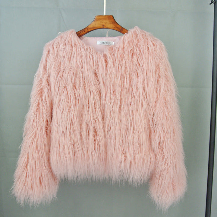 Damen statement Fleece-Jacke mit voluminösem Look Drune