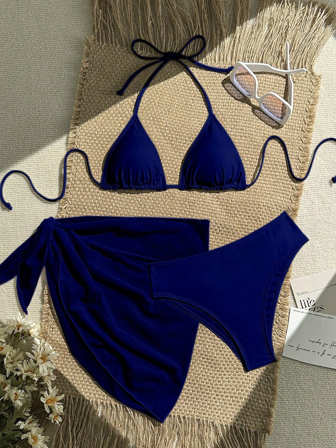 Damen Triangel-Bikini mit Wickeltuch und verstellbaren Trägern Drune
