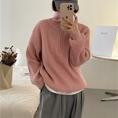 Damen kuscheliger Hoodie mit hochschließendem Reißverschluss Drune