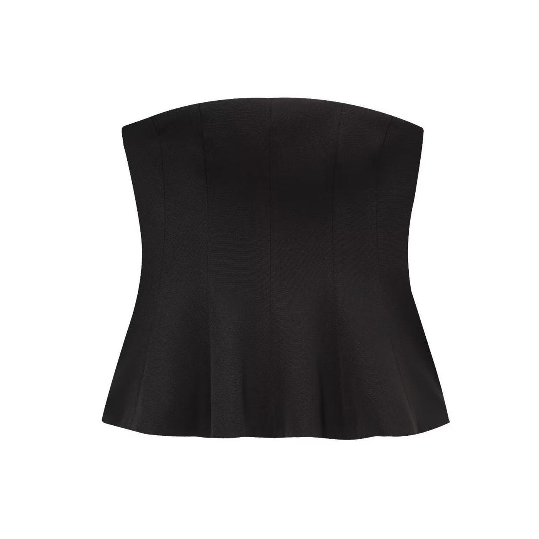 Damen Bustier-Oberteil mit figurformendem Schnitt und elegantem Plissee Drune