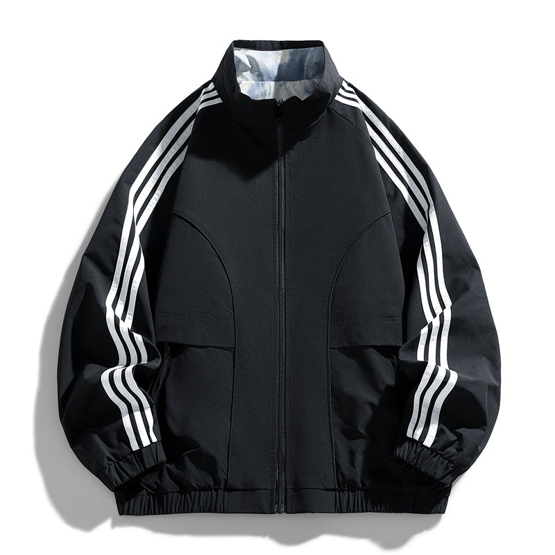 Herren Sportliche Übergangsjacke mit hohem Kragen und Reißverschlusstaschen Drune
