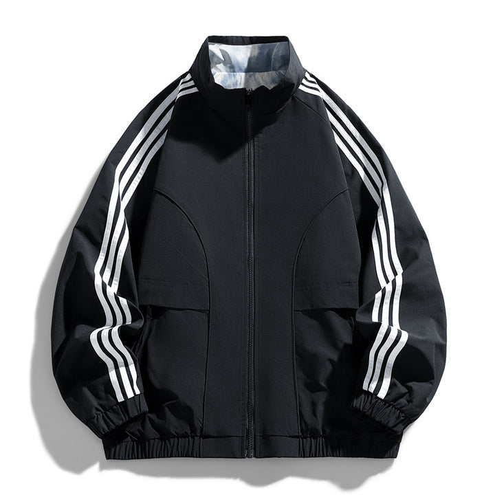 Herren Sportliche Übergangsjacke mit hohem Kragen und Reißverschlusstaschen Drune