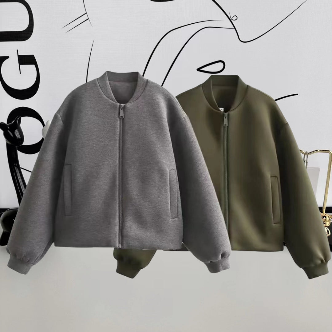 Damen Sportliche Oversize-Jacke mit Reißverschluss und voluminösen Ärmeln Drune