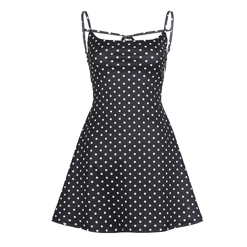 Damen verspieltes Sommerkleid mit Spaghettiträgern und tailliertem Schnitt Drune