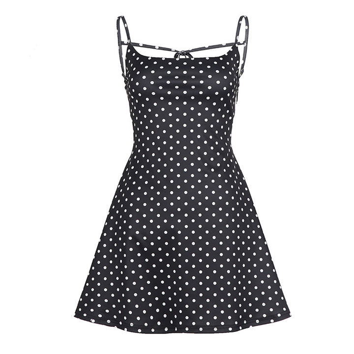 Damen verspieltes Sommerkleid mit Spaghettiträgern und tailliertem Schnitt Drune