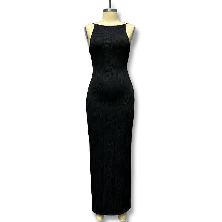 Damen Elegantes bodenlanges Kleid mit strukturiertem Design Drune