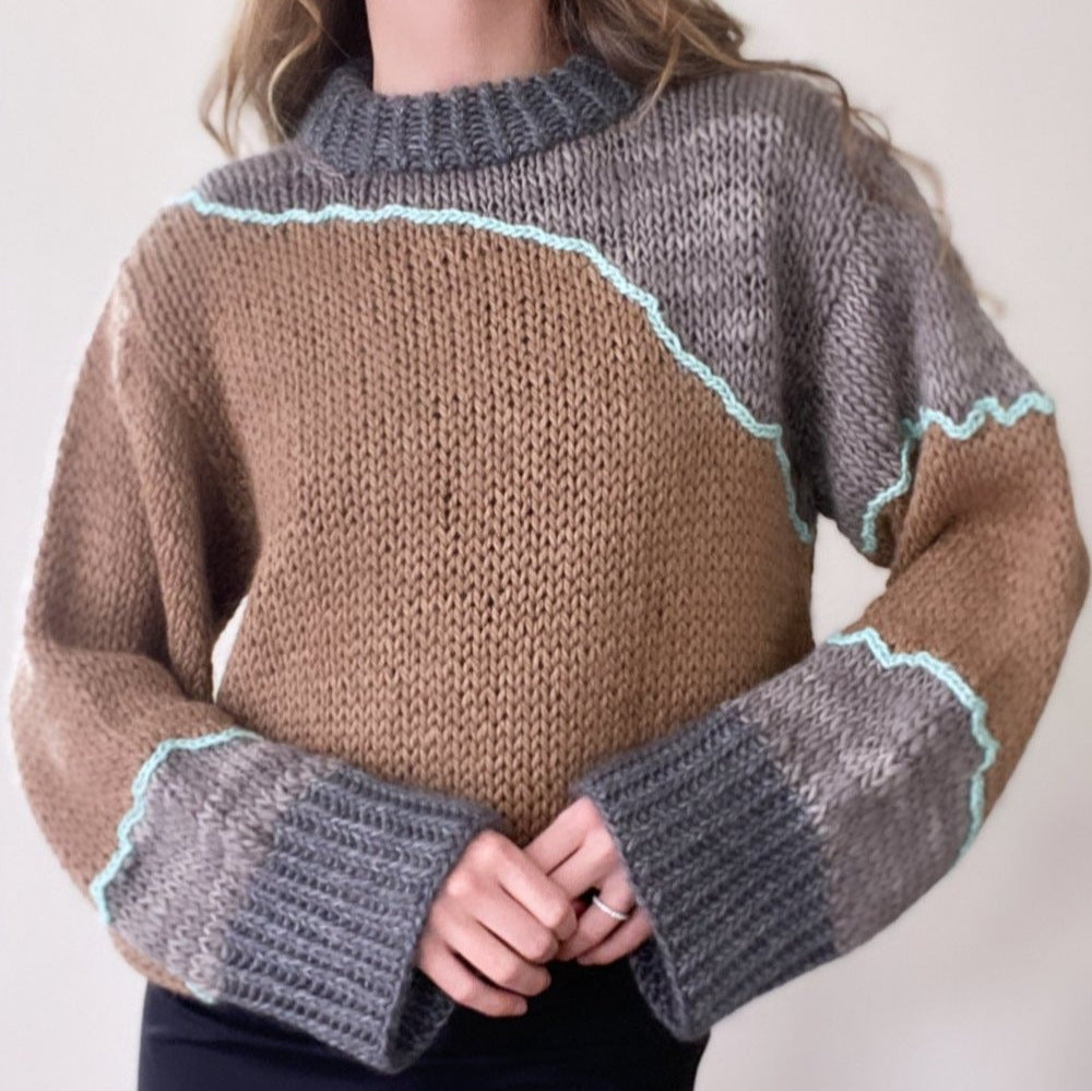Damen Grobstrickpullover Drune