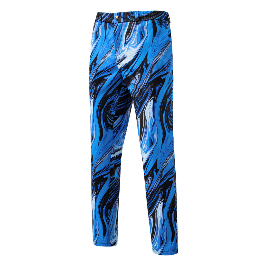 Herren Zweiteiliges Statement-Anzug mit schmal geschnittenem Sakko und Slim-Fit Hose im Marmorprint Drune