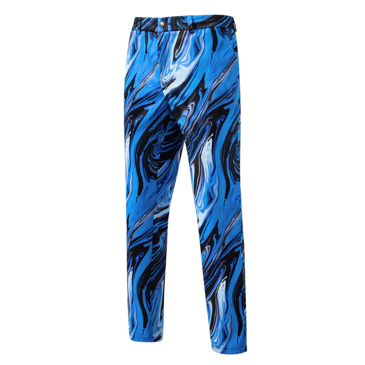 Herren Zweiteiliges Statement-Anzug mit schmal geschnittenem Sakko und Slim-Fit Hose im Marmorprint Drune