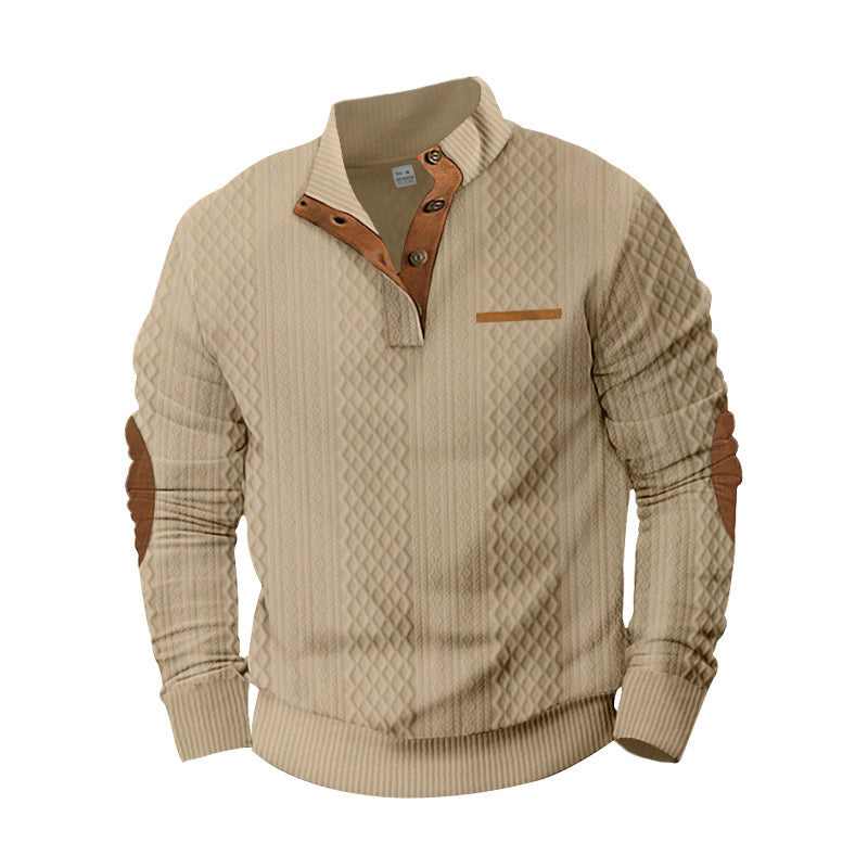 Herren Strickpullover mit modernem Kragen und strukturierter Oberfläche Drune