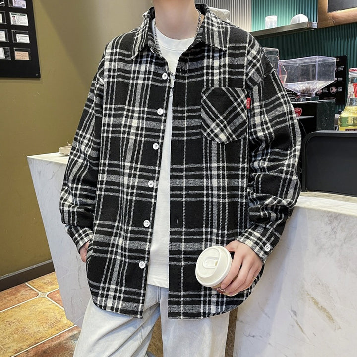 Unisex Karierte Flanellhemd Drune