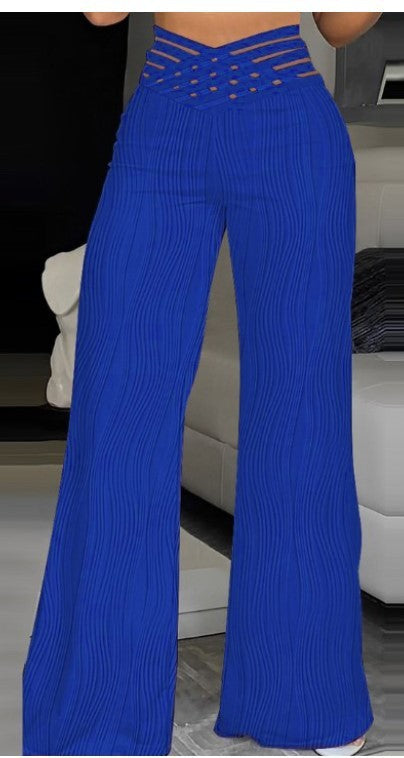 Damen Elegante Weitbeinige Stoffhose mit hochtailliertem Design Drune