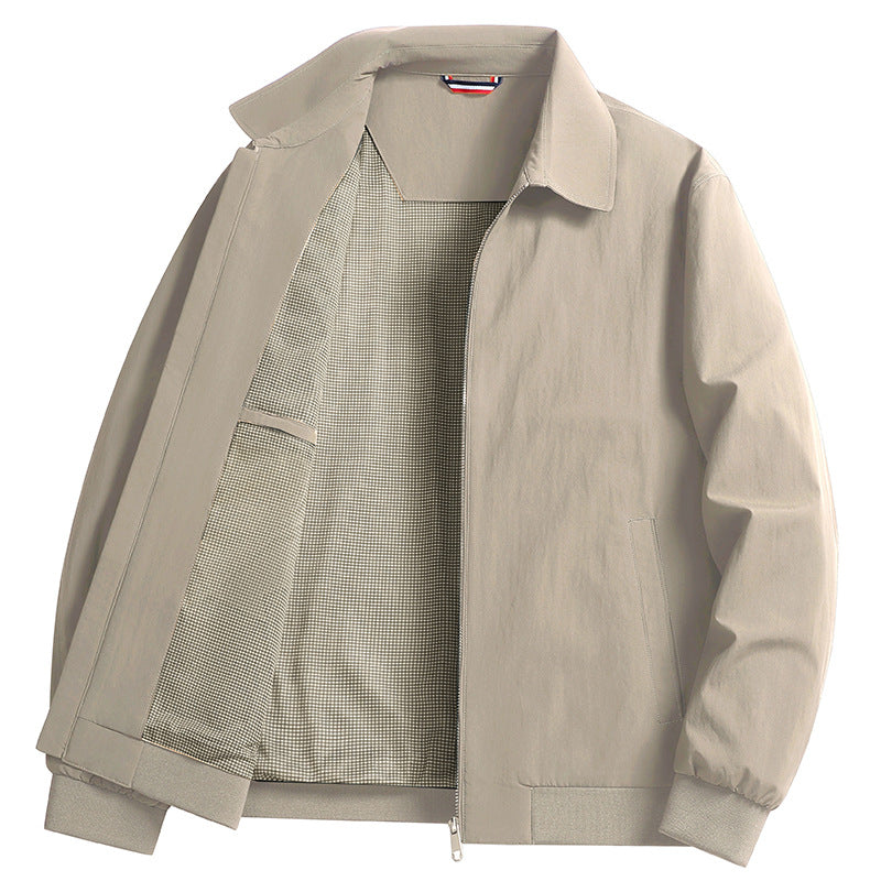 Herren Leichte Windjacke mit kariertem Innenfutter, durchgehendem Reißverschluss und Rippbündchen Drune