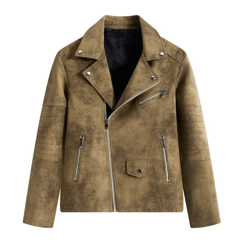 Herren Modische Kunstleder-Blousonjacke Drune