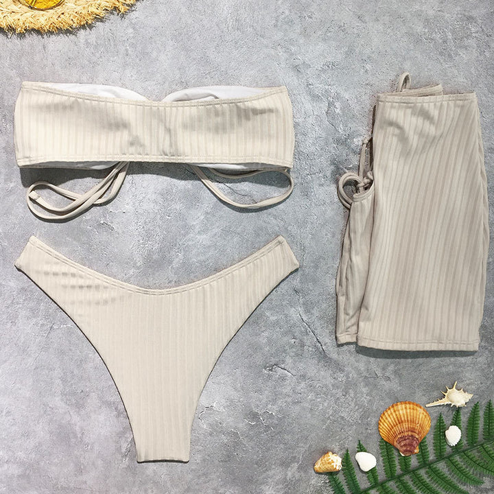 Damen Bandeau Bikini Set Drune
