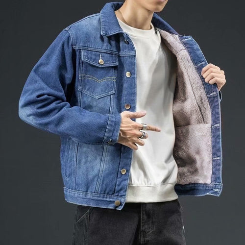 Herren Denimjacke mit Fleecefutter Drune