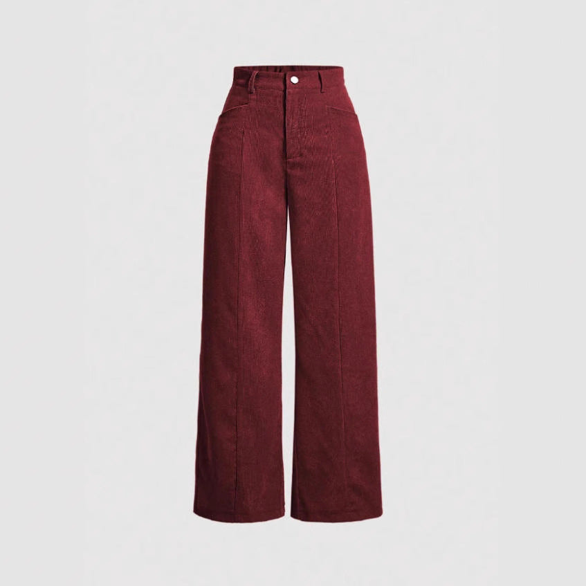 Damen weite High-Waist-Hosen Drune