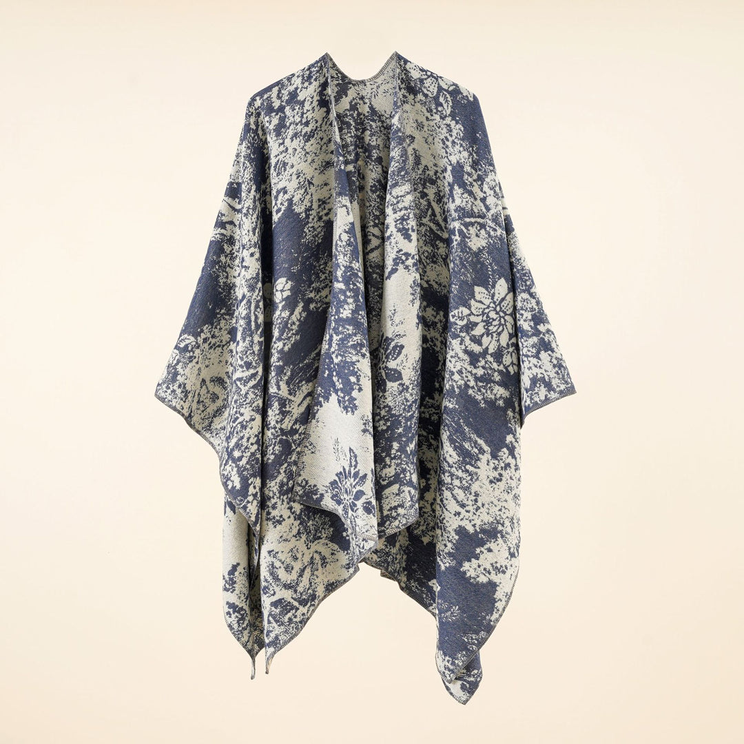 Damen Jacquard-Umhang mit floraler Strukturwebung und offenem Kimono-Fall Drune
