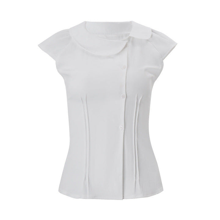 Damen Blusenshirt mit elegantem Kragen und tailliertem Schnitt Drune