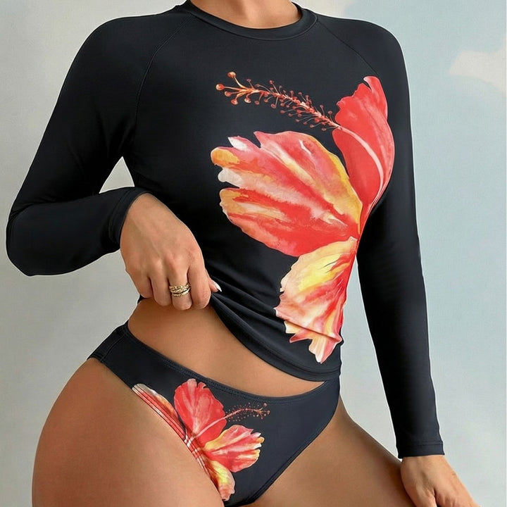 Damen UV-Schutzbadeanzug mit floralem Print Drune