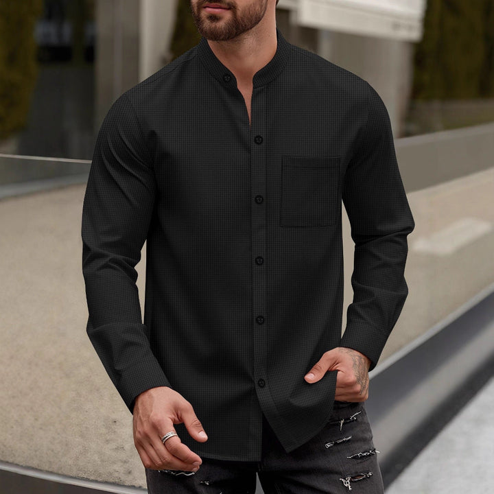 Herren Elegantes Hemd mit Stehkragen Drune